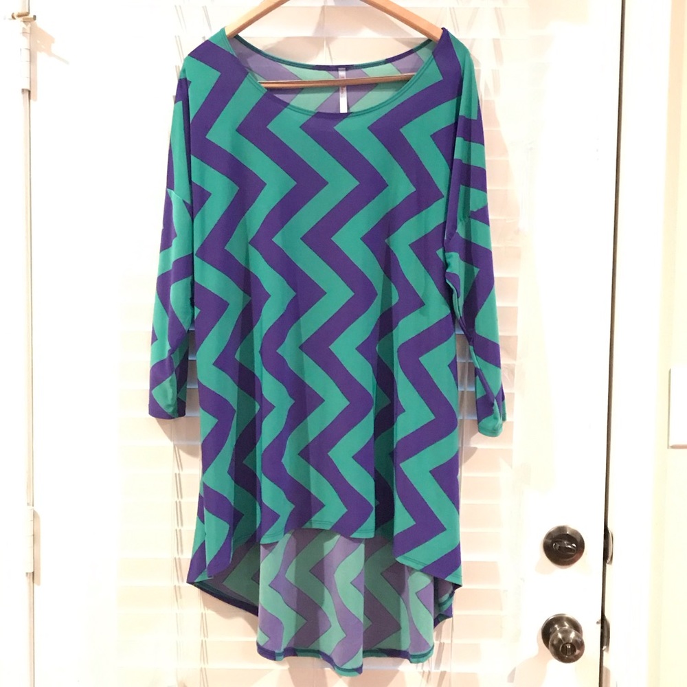 Azules blue and green boutique tunic